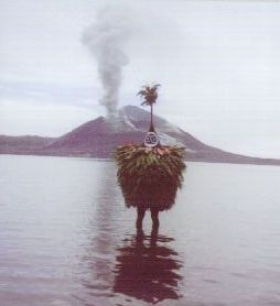 Tubuan and Tavurvur volcano at Rabaul