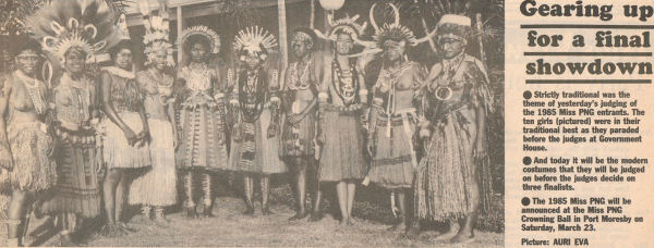 Miss PNG Contestants 1985